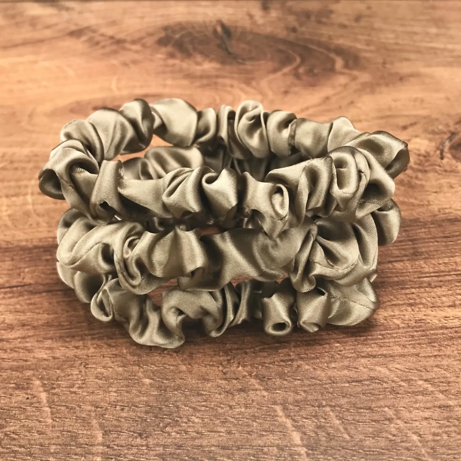 Silk Hair Ties - Dark Taupe (Skinny)