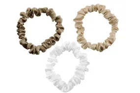 Silk Hair Ties - Dark Taupe, Taupe and Ivory (Skinny)