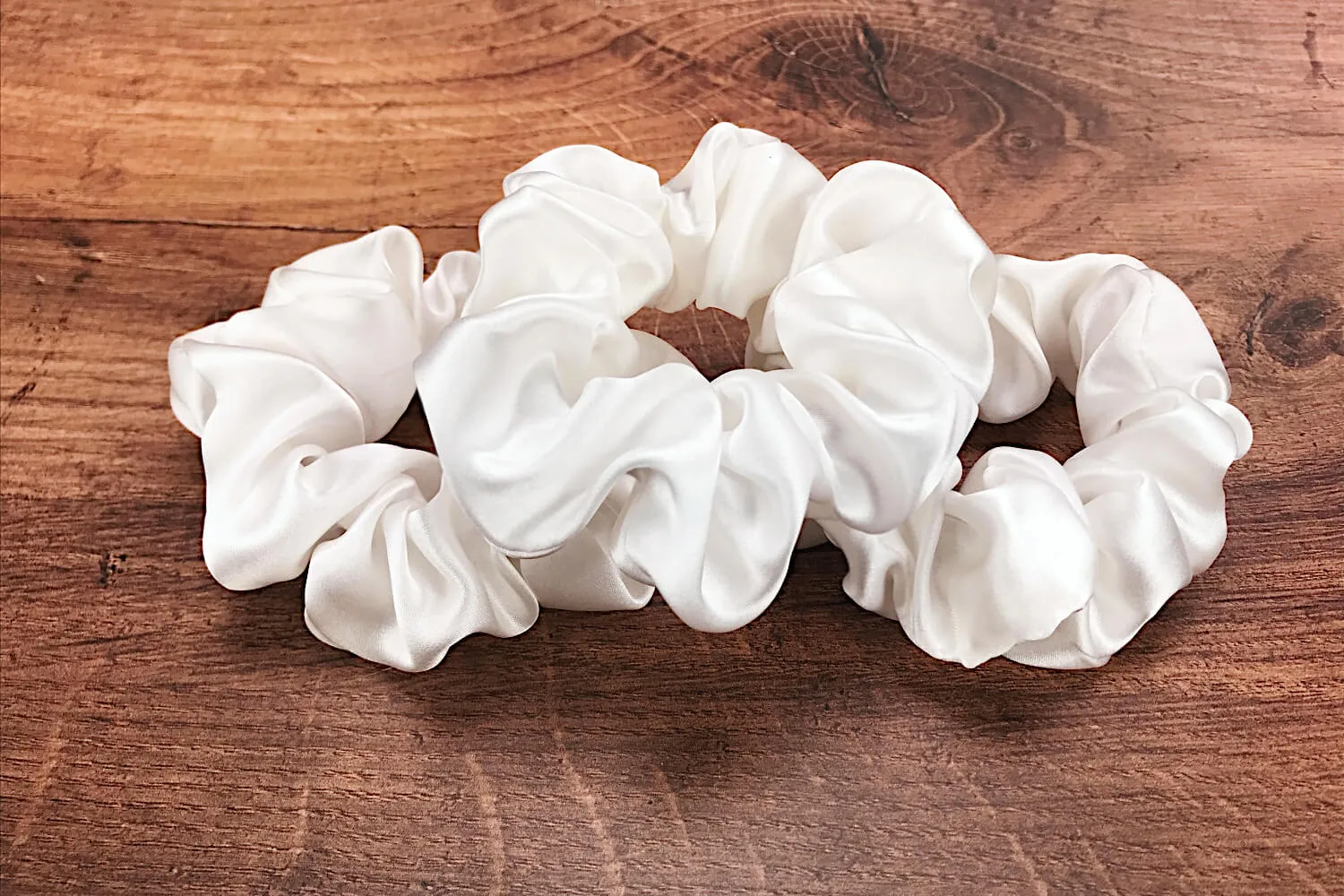Silk Hair Ties - White (Large)