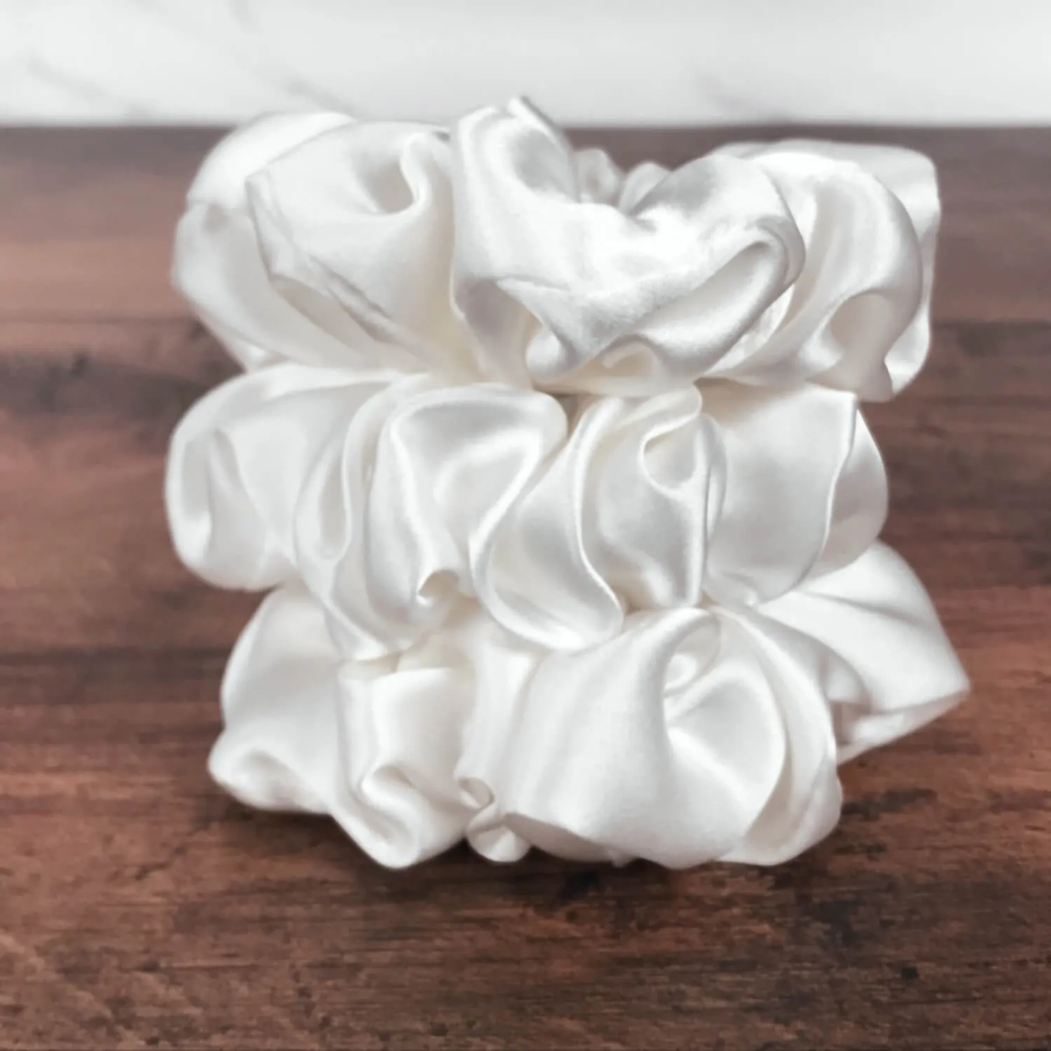Silk Hair Ties - White (Large)