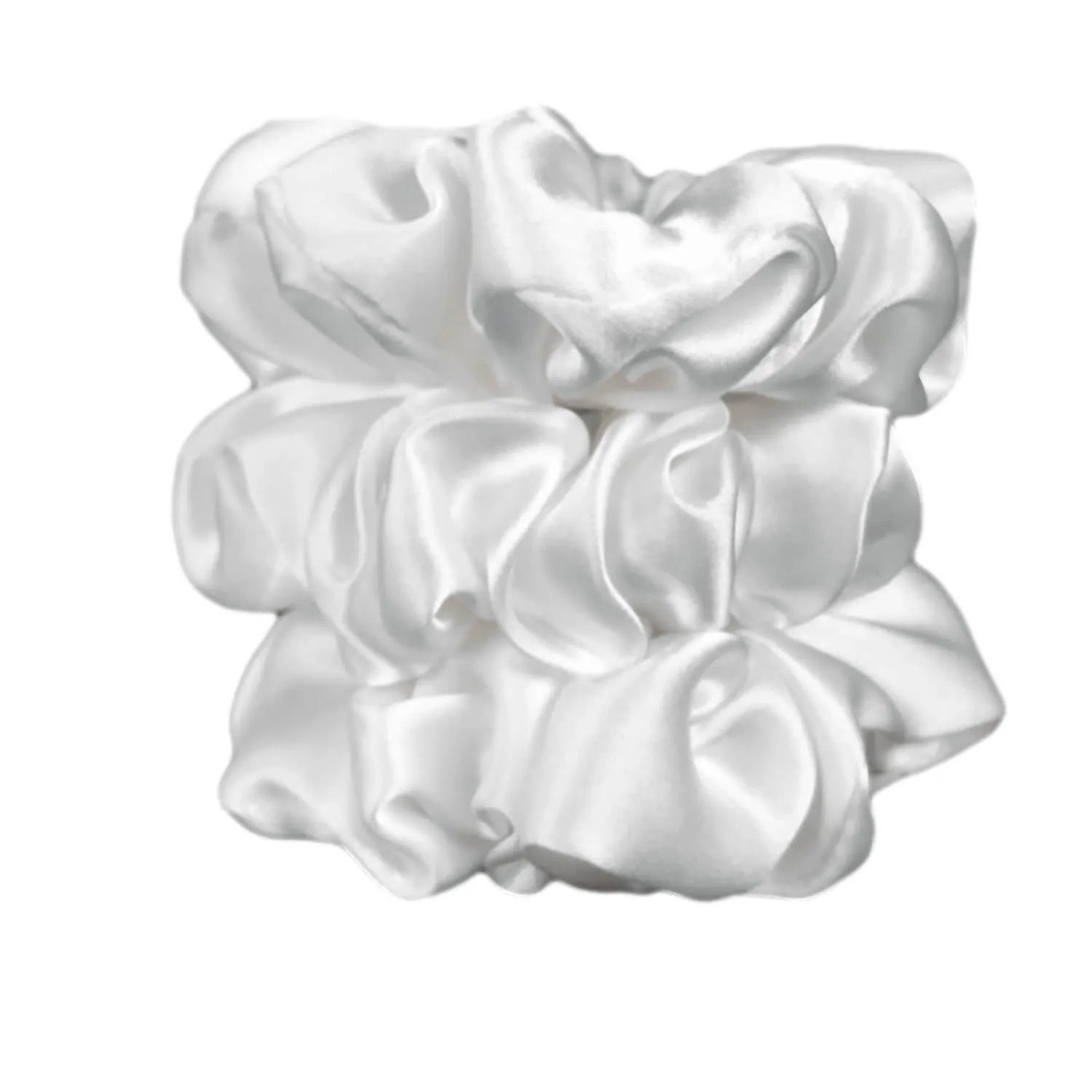 Silk Hair Ties - White (Large)