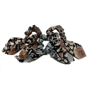 Snakeskin Scrunchies with Ties