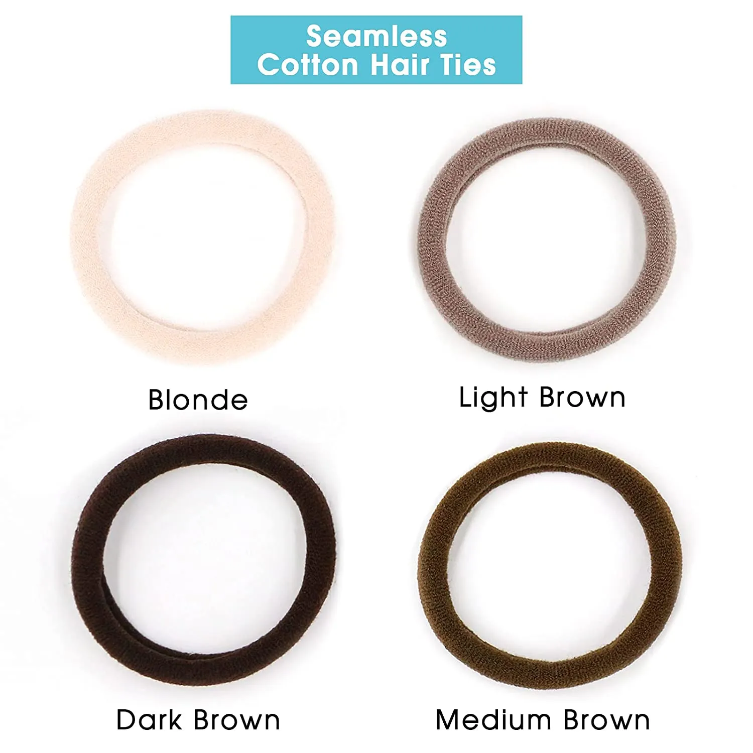 Soft & Stretch Cotton Hair Ties Large Hair Bands Nylon Fabric Ponytail Holder for Thick Heavy Curly Hair, No Slip No Damage Seamless Scrunchies Headbands  (Caramel)