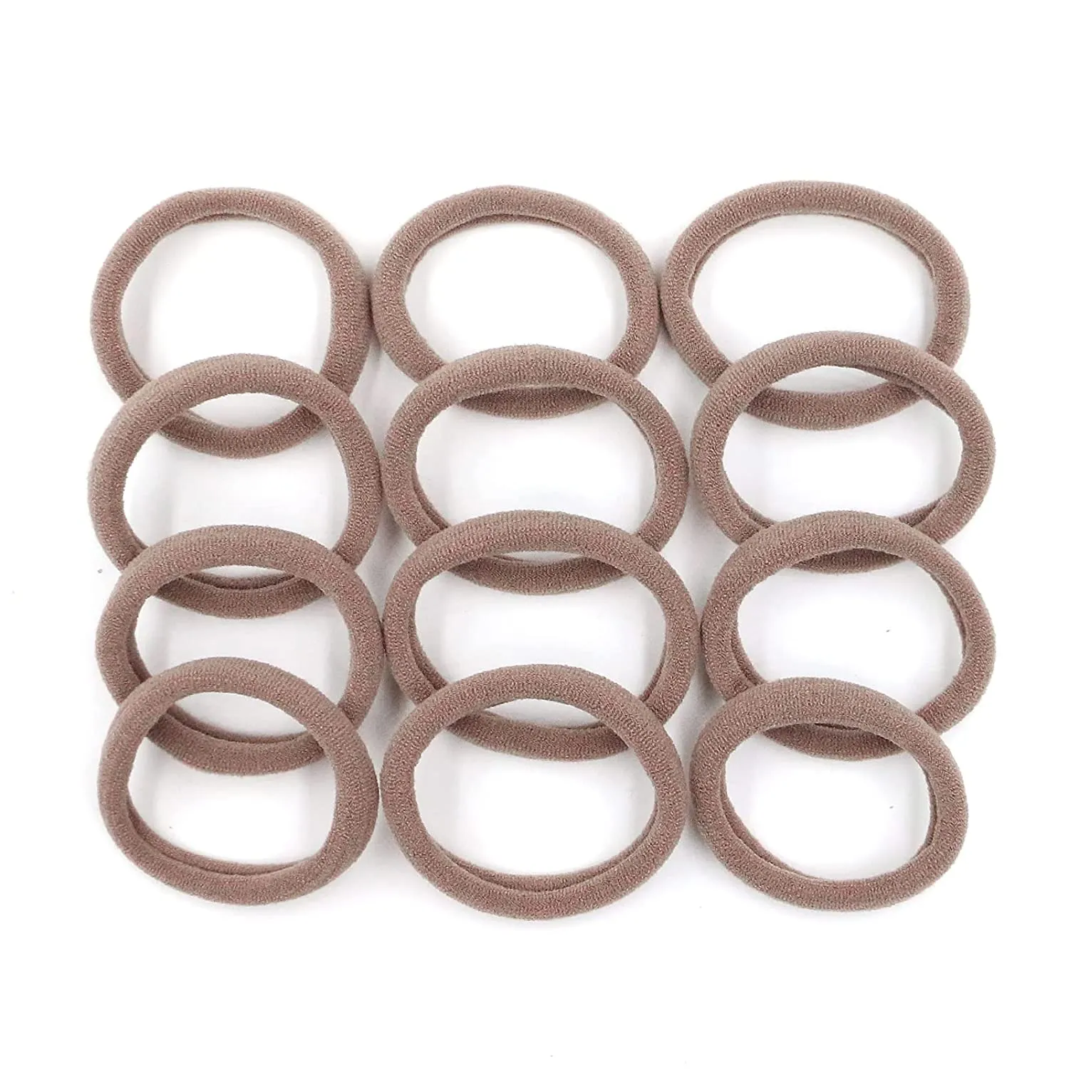 Soft & Stretch Cotton Hair Ties Large Hair Bands Nylon Fabric Ponytail Holder for Thick Heavy Curly Hair, No Slip No Damage Seamless Scrunchies Headbands  (Caramel)