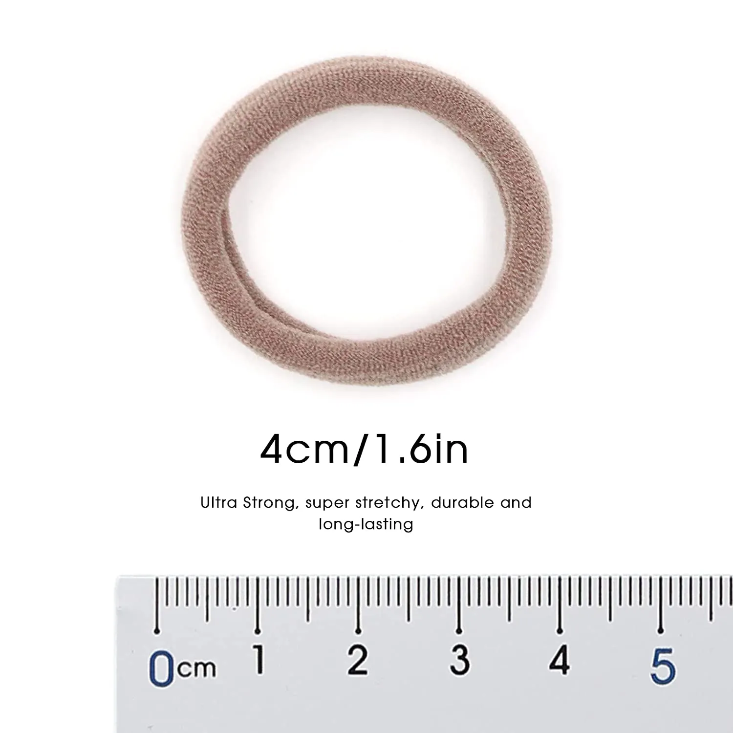 Soft & Stretch Cotton Hair Ties Large Hair Bands Nylon Fabric Ponytail Holder for Thick Heavy Curly Hair, No Slip No Damage Seamless Scrunchies Headbands  (Caramel)