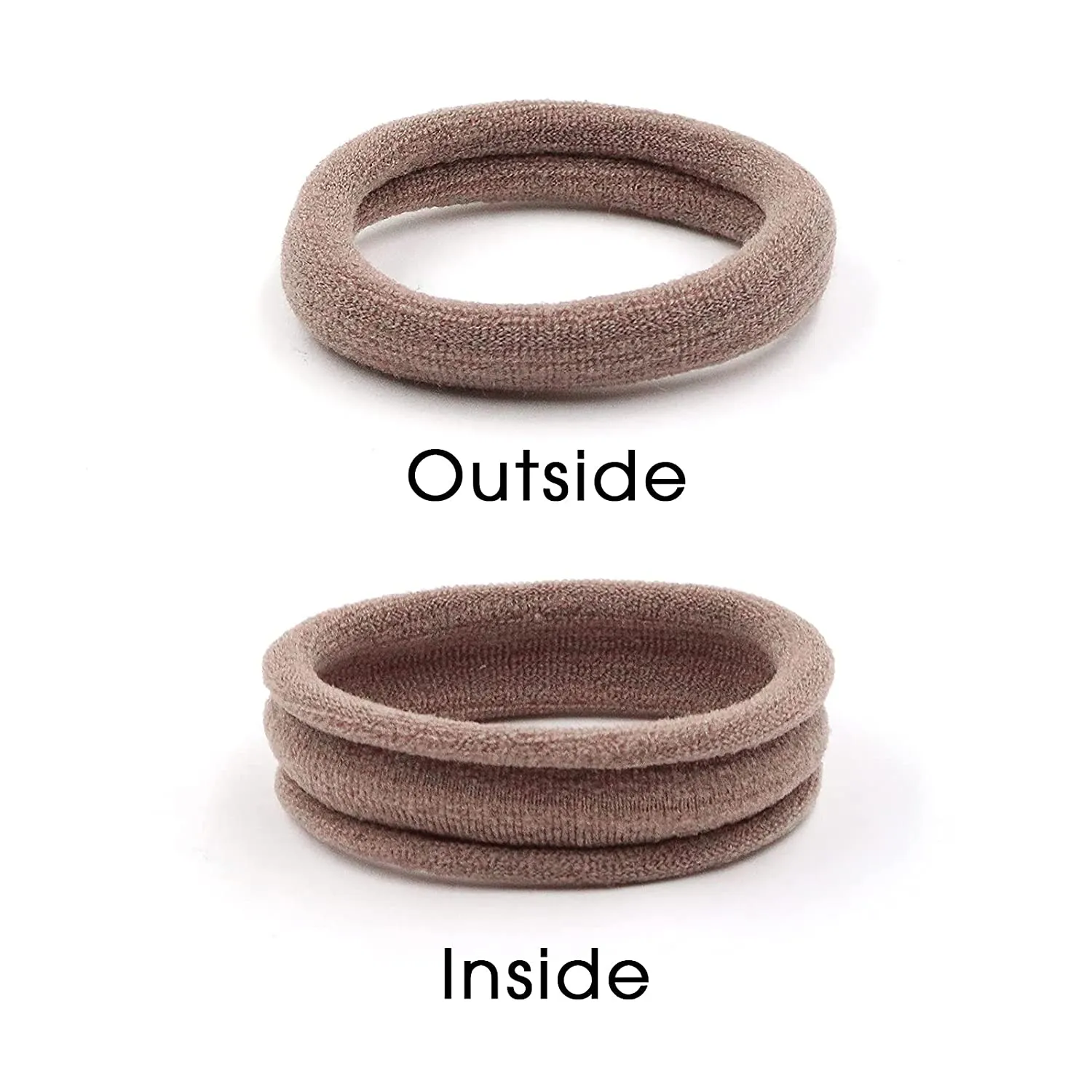 Soft & Stretch Cotton Hair Ties Large Hair Bands Nylon Fabric Ponytail Holder for Thick Heavy Curly Hair, No Slip No Damage Seamless Scrunchies Headbands  (Caramel)