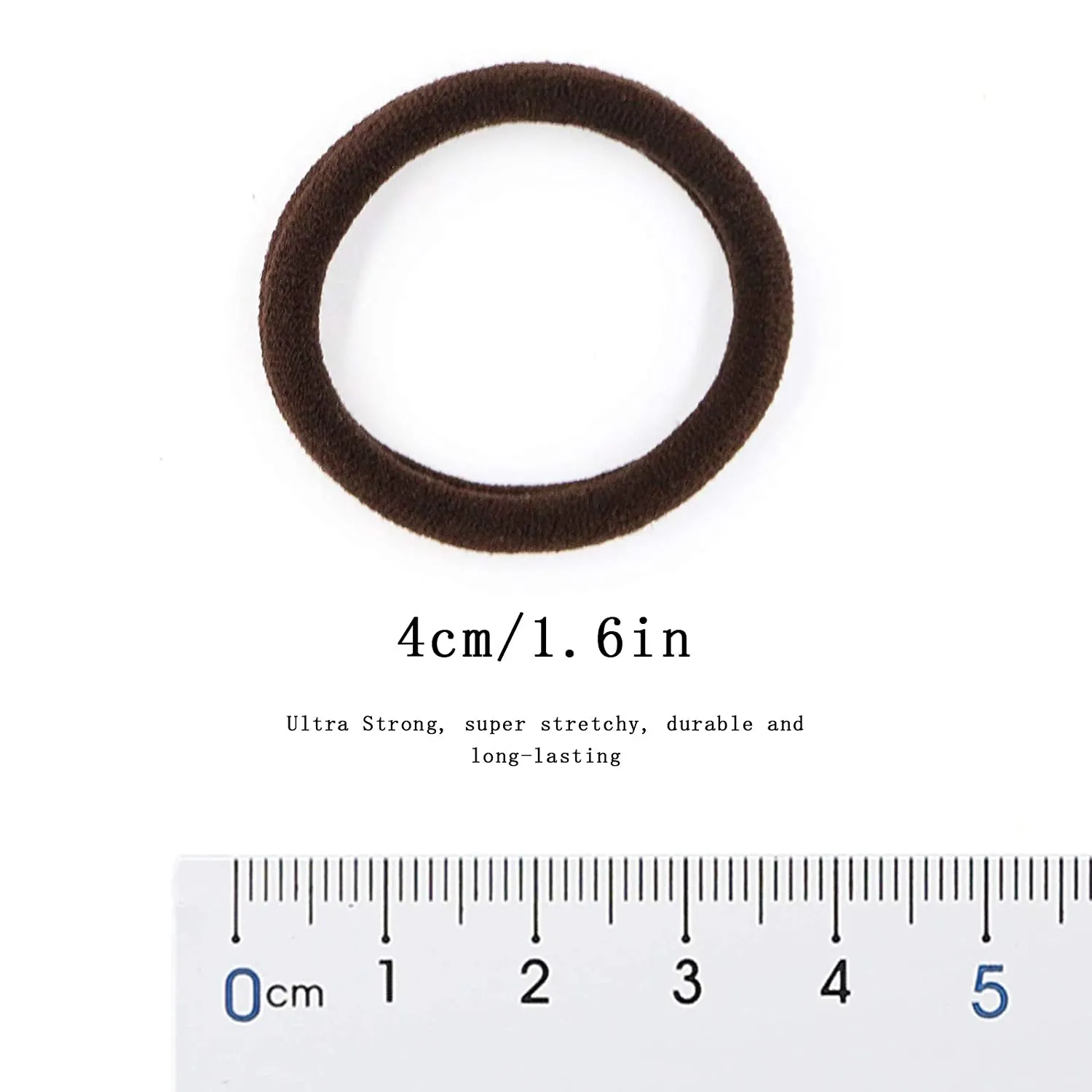 Soft & Stretch Cotton Hair Ties Large Hair Bands Nylon Fabric Ponytail Holder for Thick Heavy Curly Hair, No Slip No Damage Seamless Scrunchies Headbands  (Espresso)