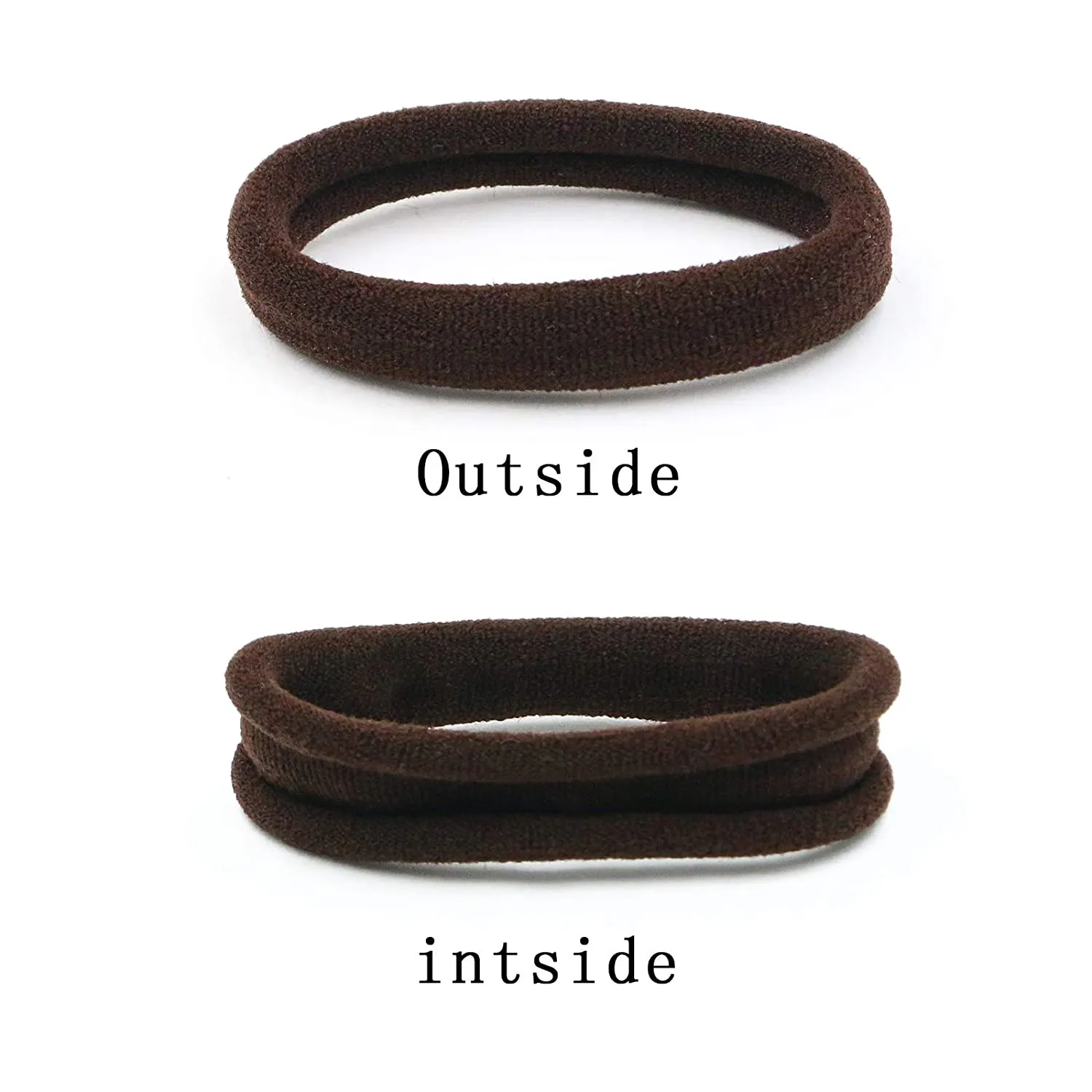Soft & Stretch Cotton Hair Ties Large Hair Bands Nylon Fabric Ponytail Holder for Thick Heavy Curly Hair, No Slip No Damage Seamless Scrunchies Headbands  (Espresso)
