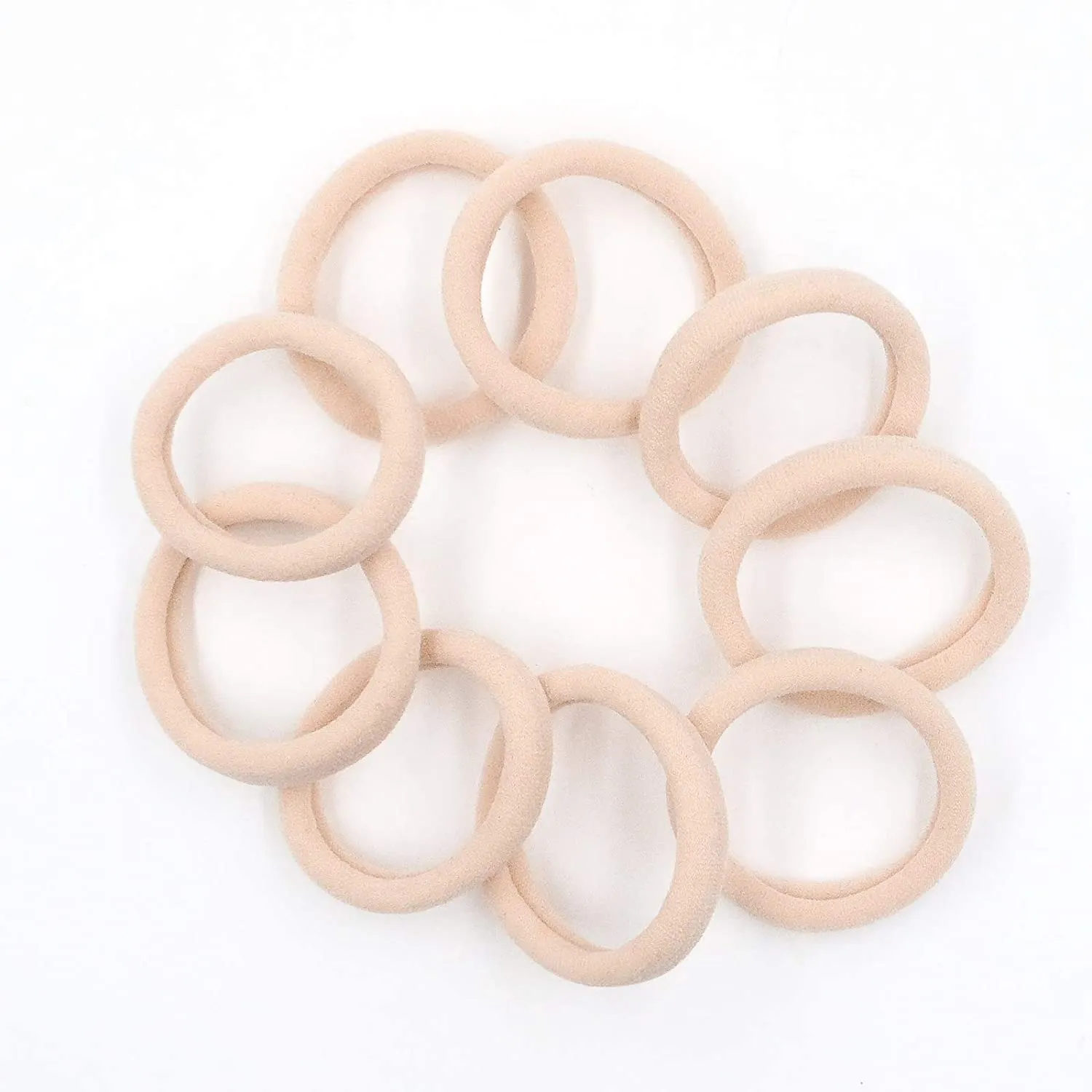 Soft & Stretch Cotton Hair Ties Large Hair Bands Nylon Fabric Ponytail Holder for Thick Heavy Curly Hair, No Slip No Damage Seamless Scrunchies Headbands (Light Blonde)