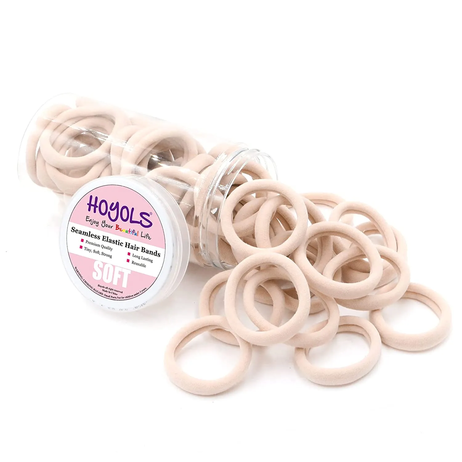 Soft & Stretch Cotton Hair Ties Large Hair Bands Nylon Fabric Ponytail Holder for Thick Heavy Curly Hair, No Slip No Damage Seamless Scrunchies Headbands (Light Blonde)