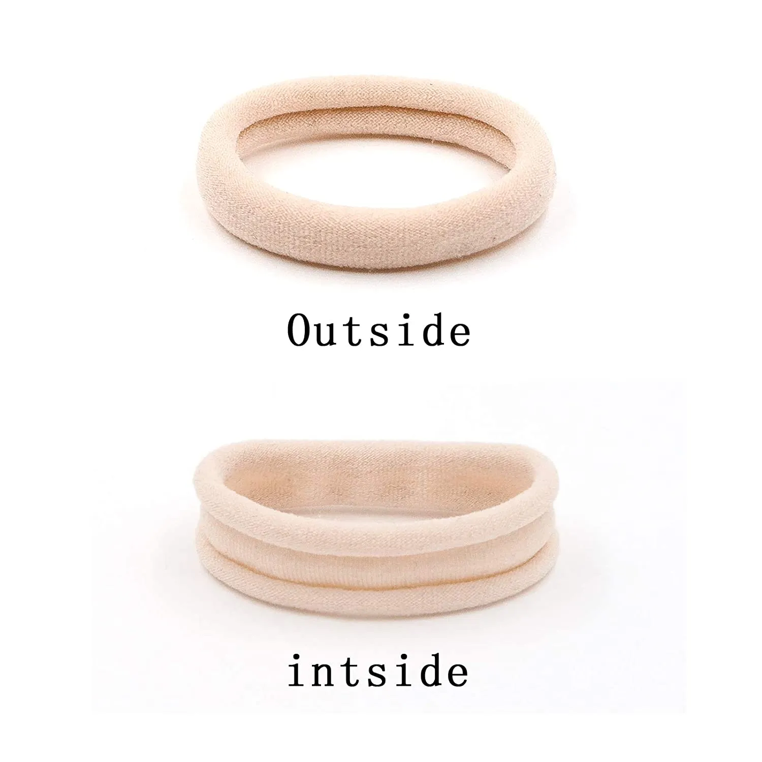 Soft & Stretch Cotton Hair Ties Large Hair Bands Nylon Fabric Ponytail Holder for Thick Heavy Curly Hair, No Slip No Damage Seamless Scrunchies Headbands (Light Blonde)