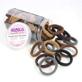 Soft Thick Seamless Cotton Hair Ties, Ponytail Scrunchies Head bands No Damage Crease for Women Girls Kids Poncytail Holder 100 Pieces (Brunette Brown Set)