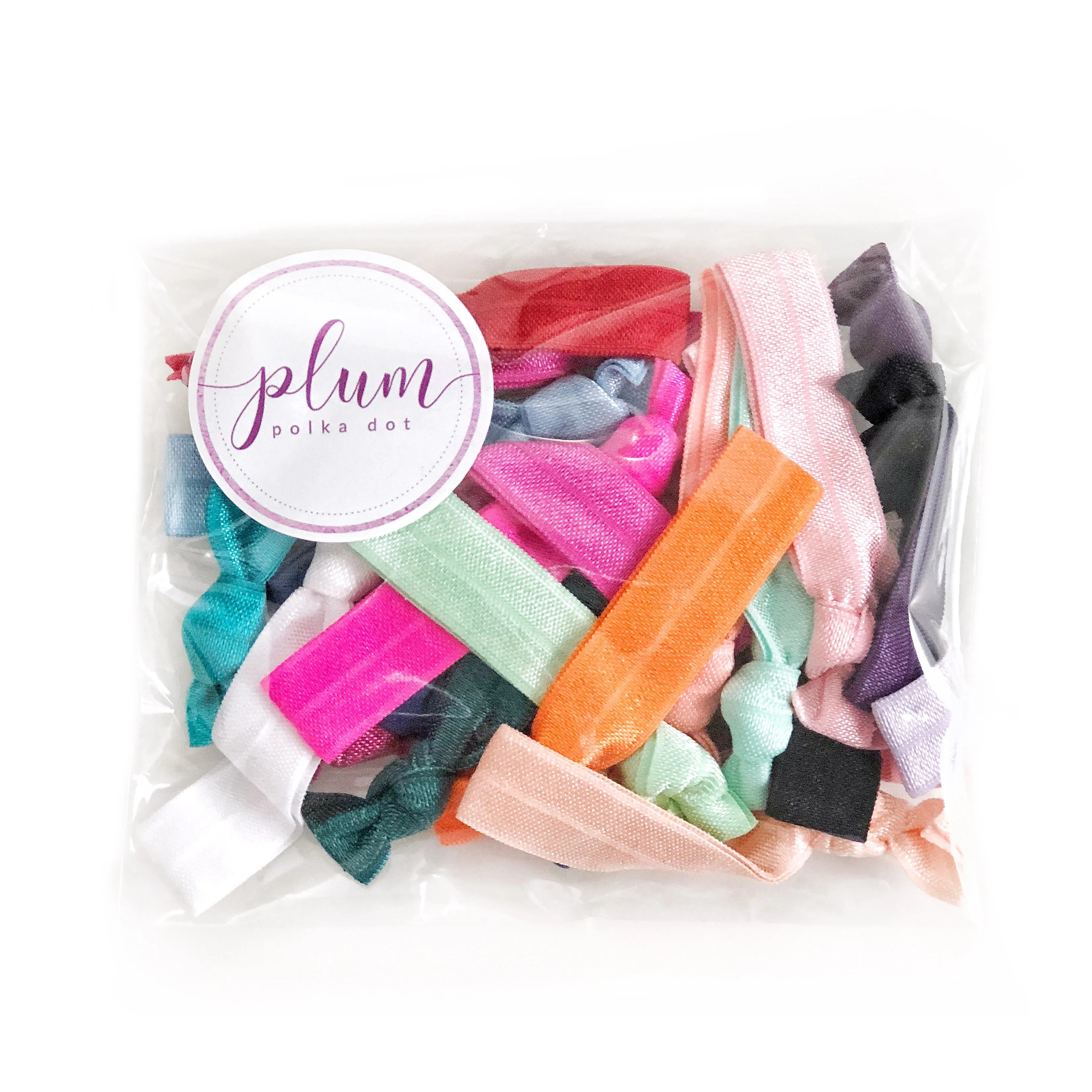 Solid Color Creaseless Hair Ties - Set of 25