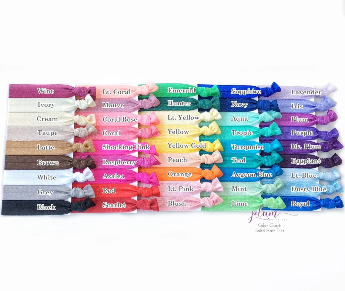 Solid Color Creaseless Hair Ties - Set of 25