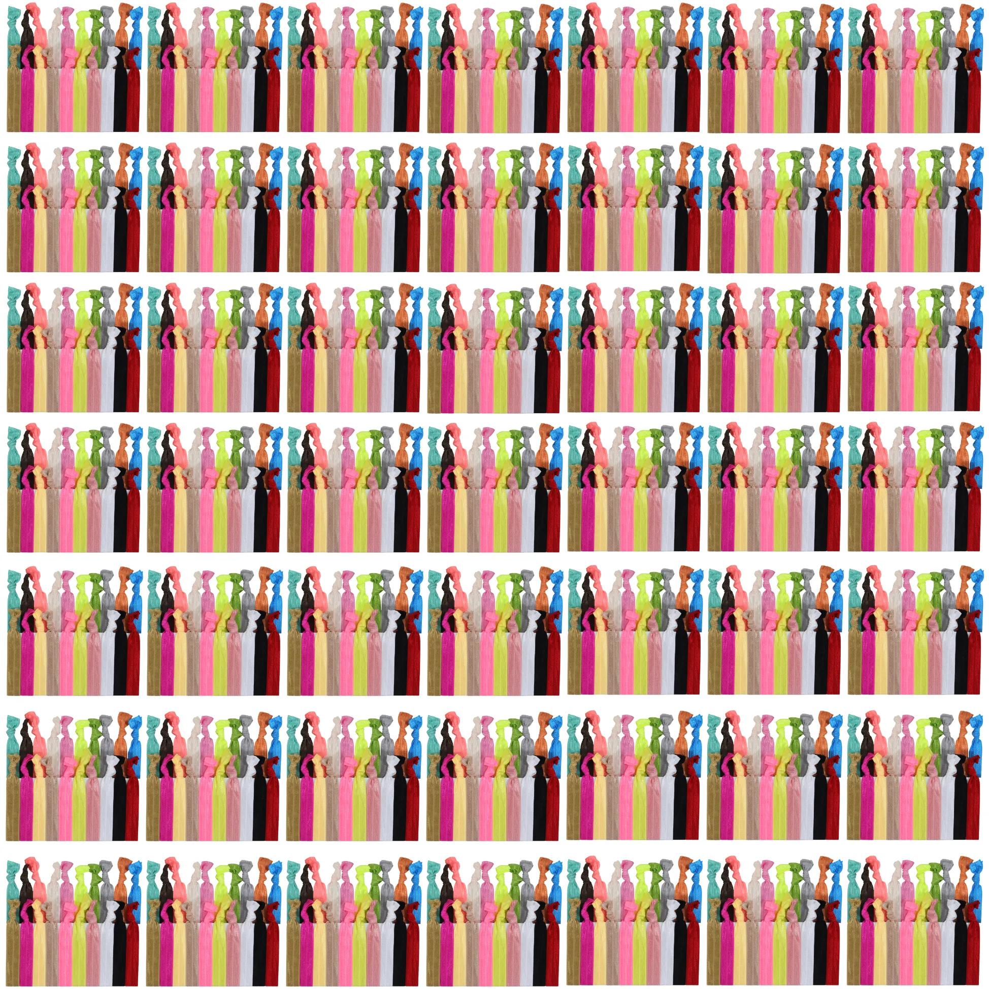 Solid Ribbon Hair Ties - 1000 Pack
