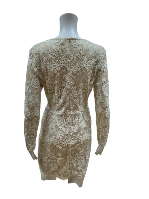 Southern Fried Chic Cream Lace Dress Size Large