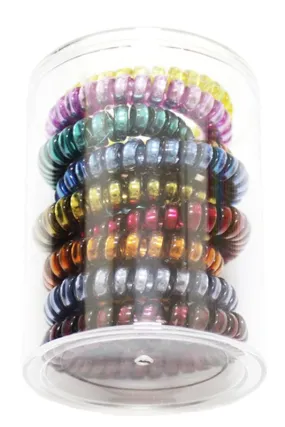 Spiral Hair Ties - Dark Metallic