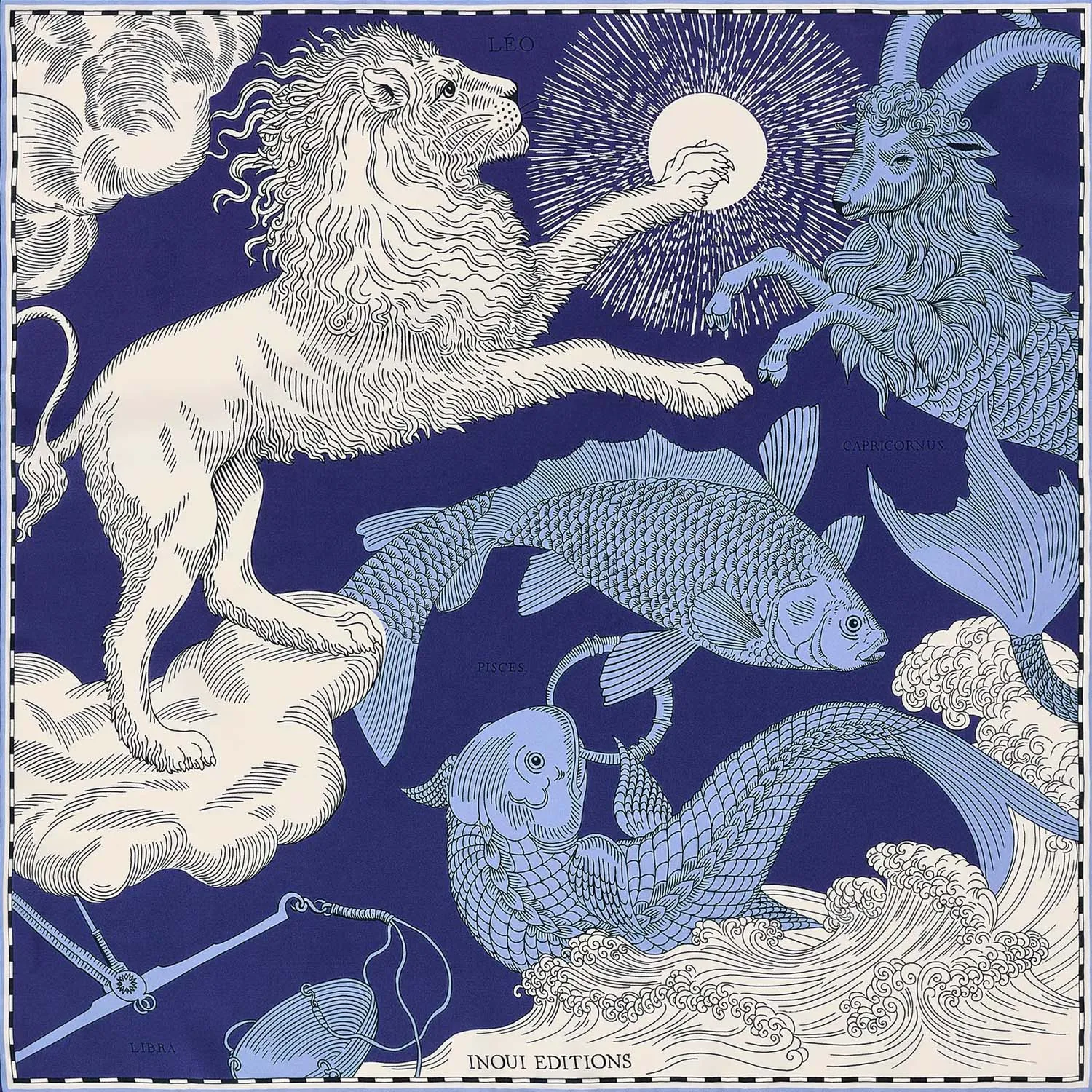 Square Blue Astrologie Scarf