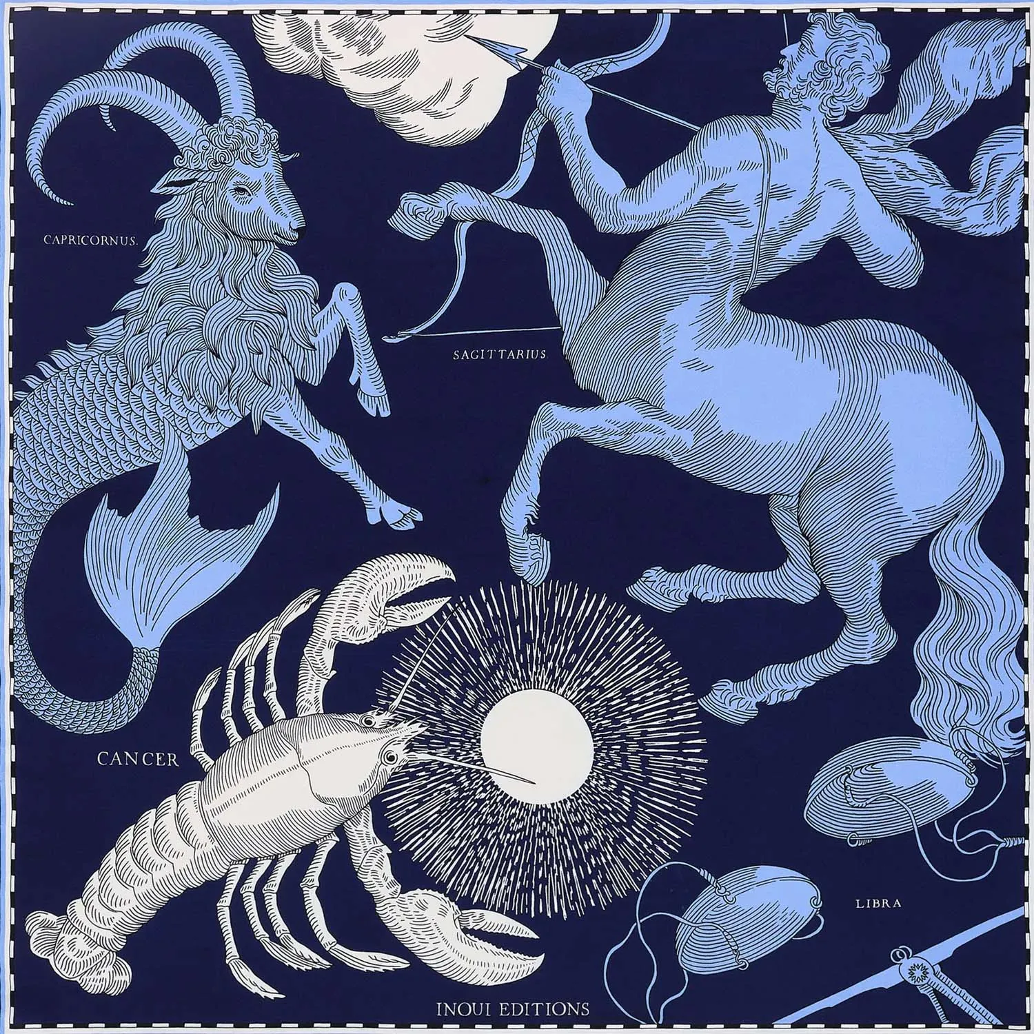 Square Blue Astrologie Scarf