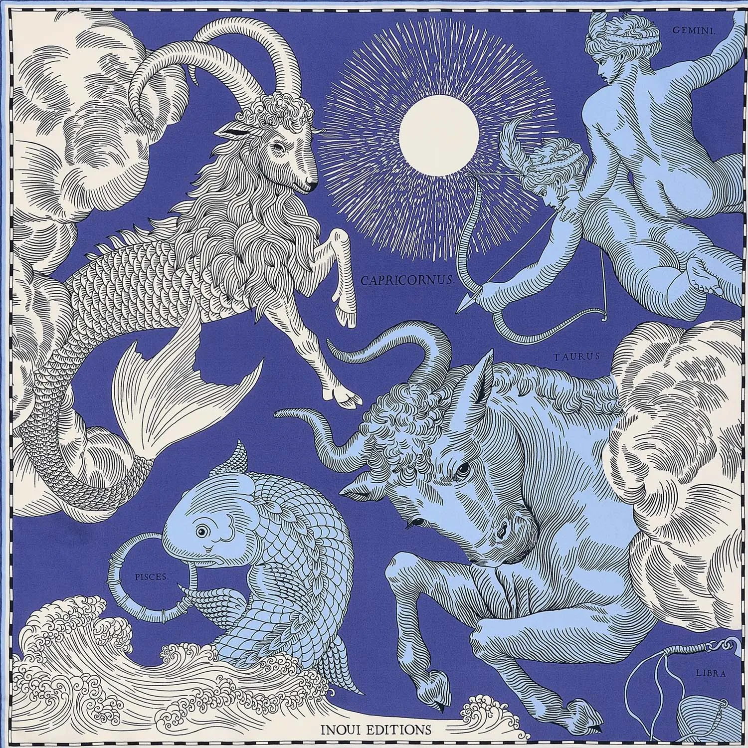 Square Blue Astrologie Scarf