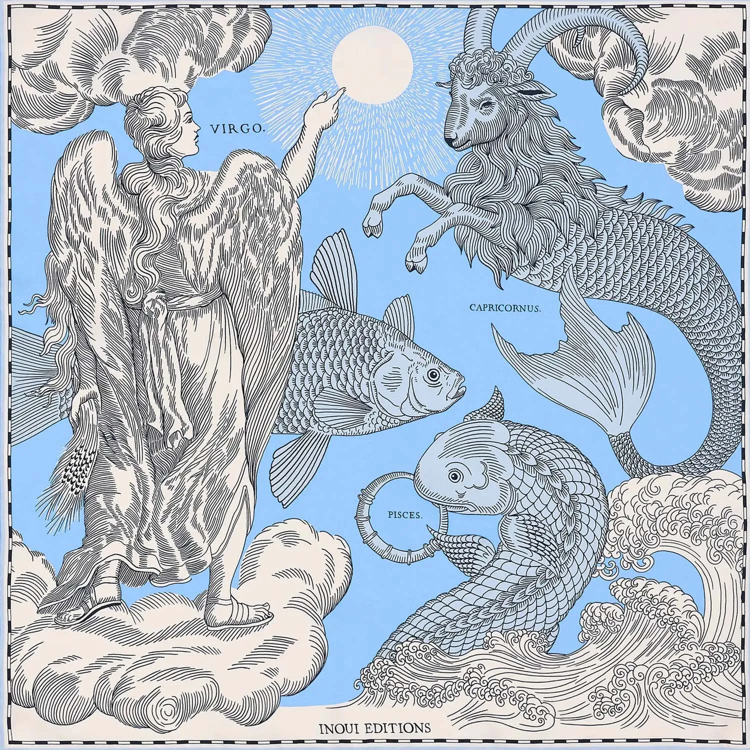 Square Blue Astrologie Scarf