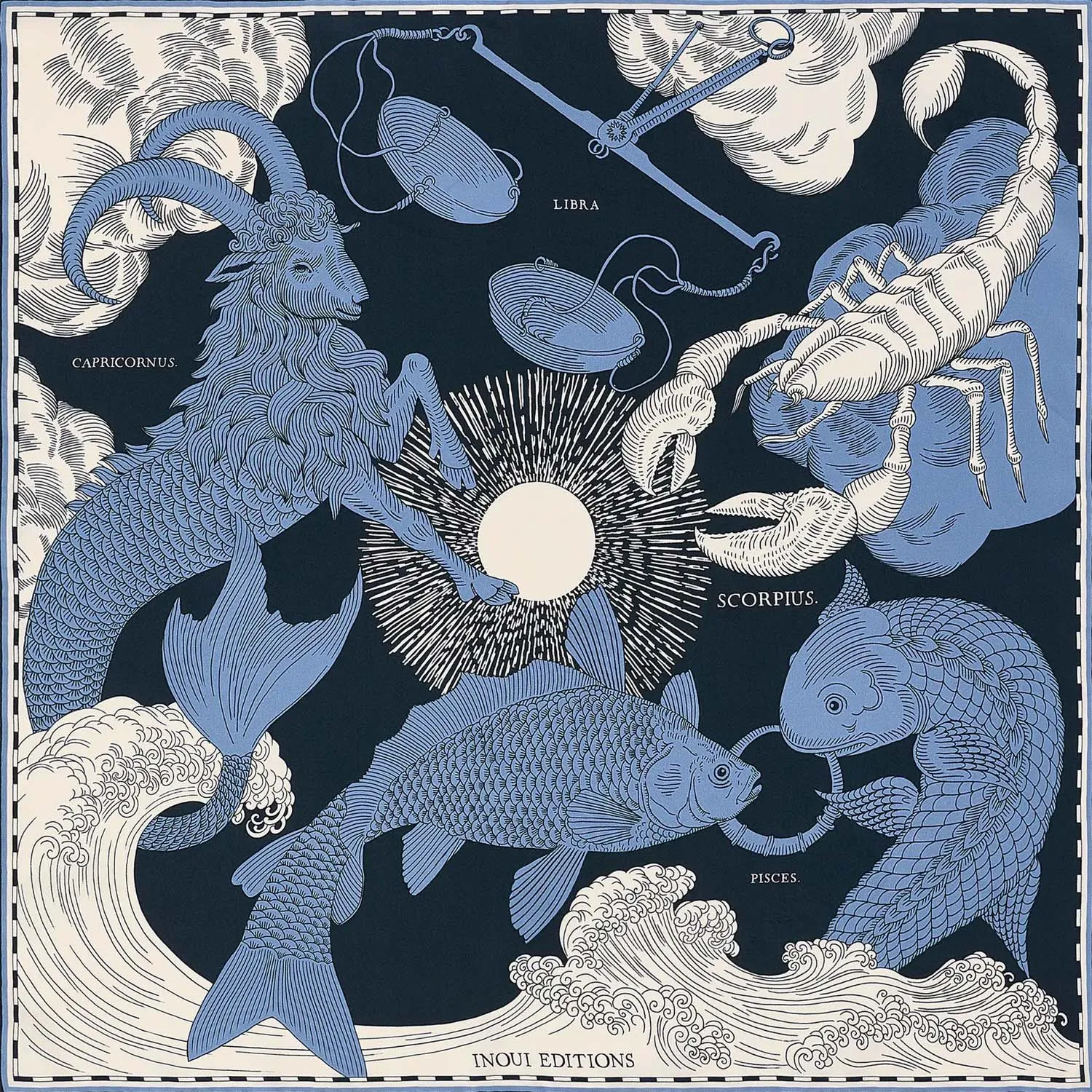 Square Blue Astrologie Scarf