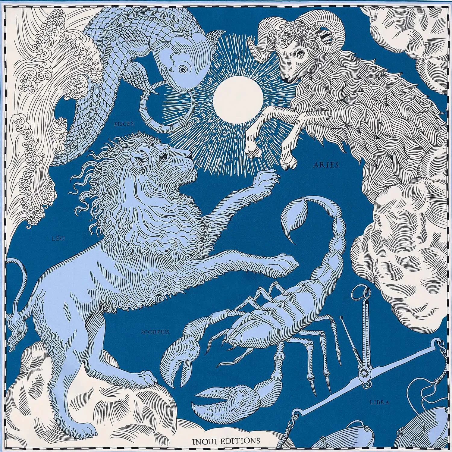 Square Blue Astrologie Scarf