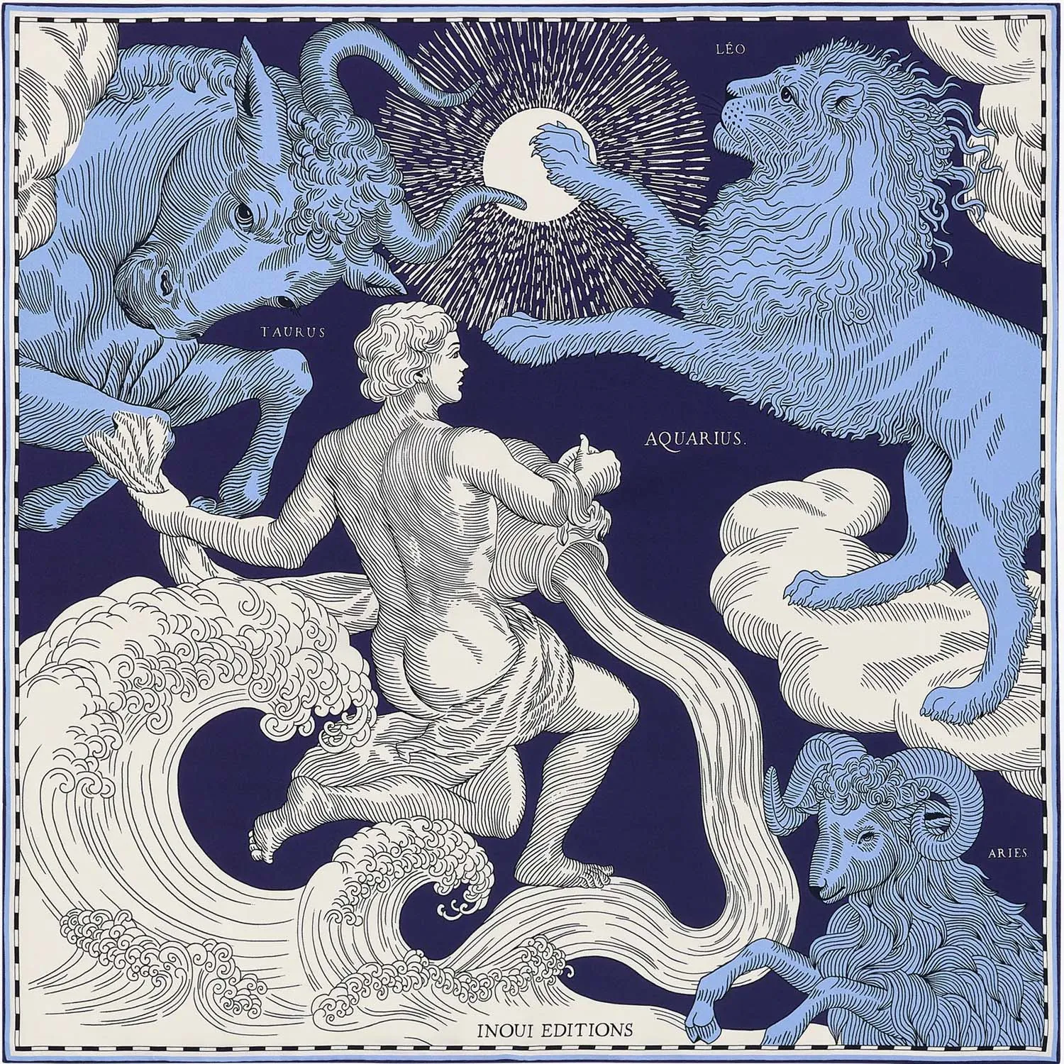Square Blue Astrologie Scarf