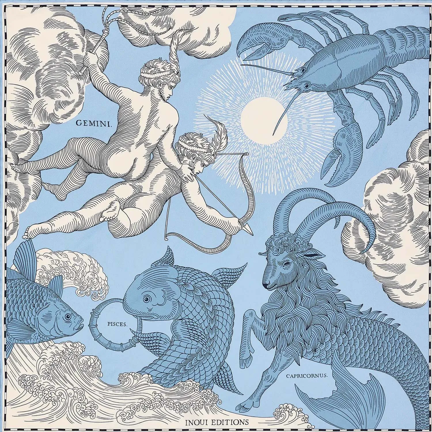 Square Blue Astrologie Scarf