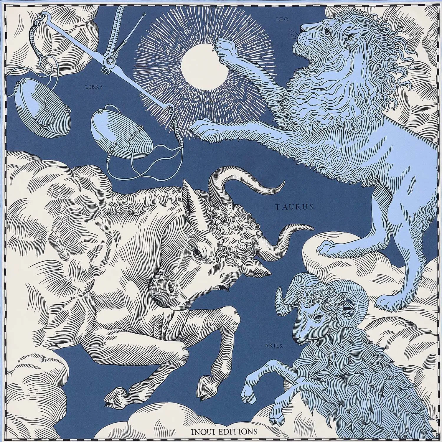Square Blue Astrologie Scarf