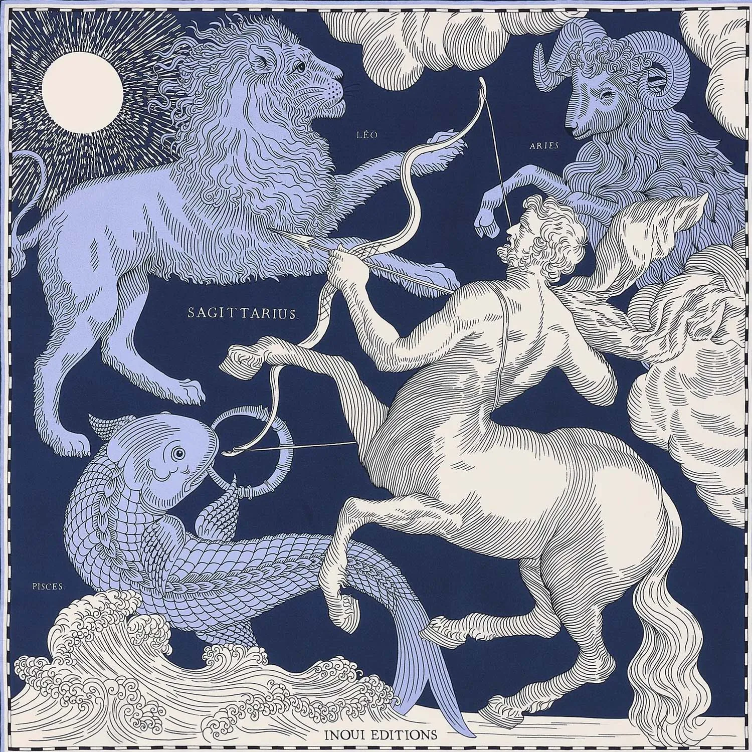 Square Blue Astrologie Scarf