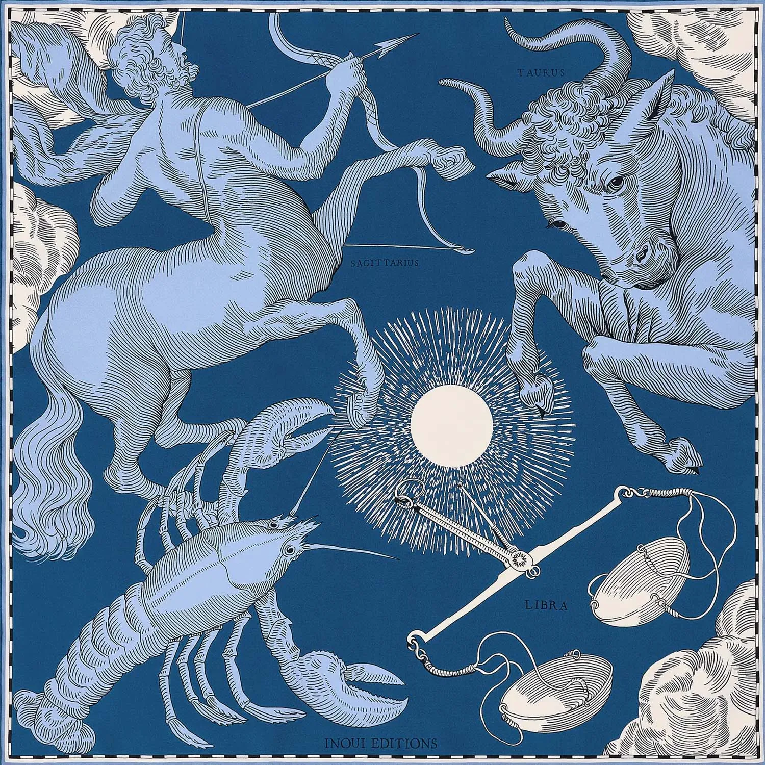 Square Blue Astrologie Scarf