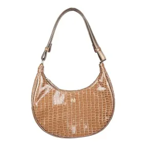 Stylish Khaki Artificial Leather Self Pattern Handbags For Women