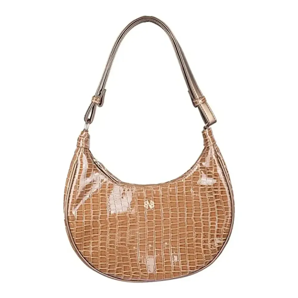 Stylish Khaki Artificial Leather Self Pattern Handbags For Women