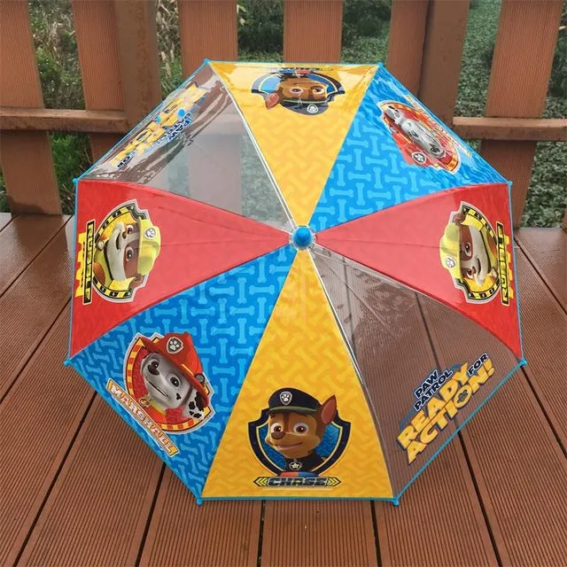 Summer children umbrella creative cartoon long handle transparent umbrella