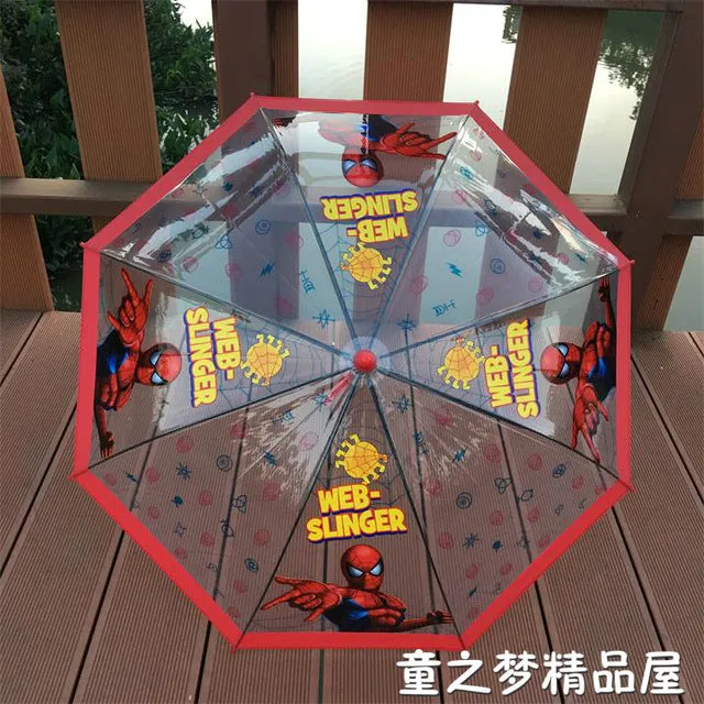 Summer children umbrella creative cartoon long handle transparent umbrella