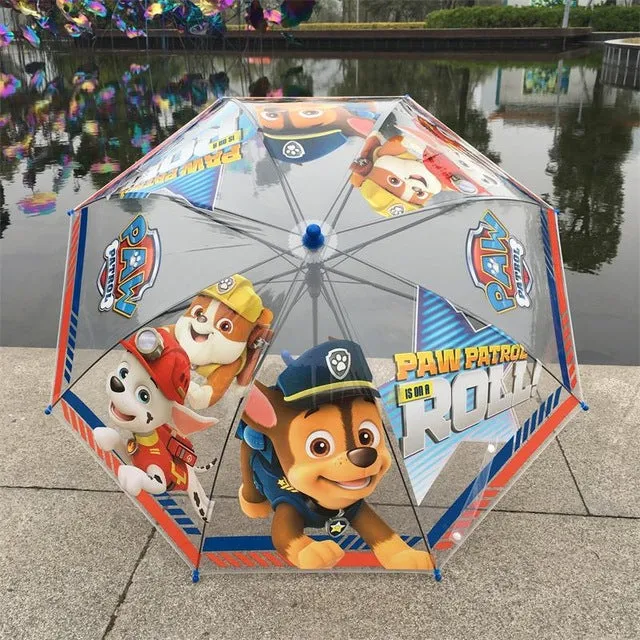 Summer children umbrella creative cartoon long handle transparent umbrella