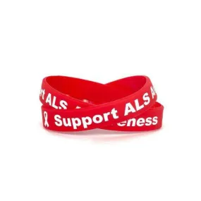 Support ALS Awareness red wristband - Youth 7"