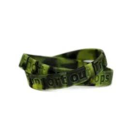 Support our Troops Rubber Bracelet Wristband - Camouflage - Adult 8"