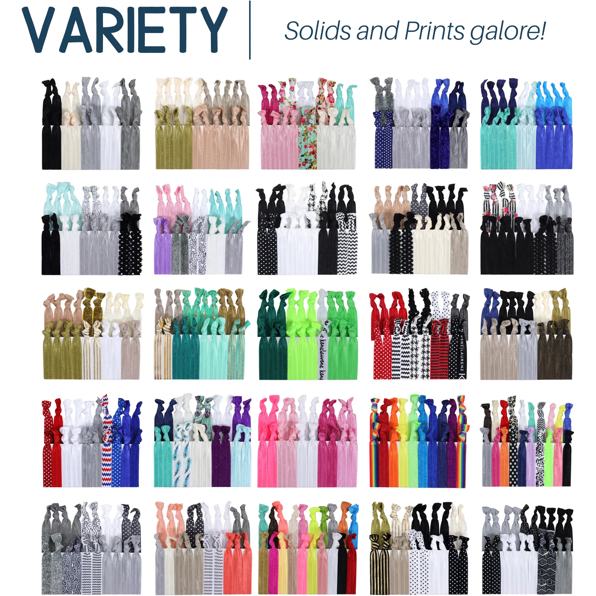 Tan Ribbon Hair Ties - 20 Pack