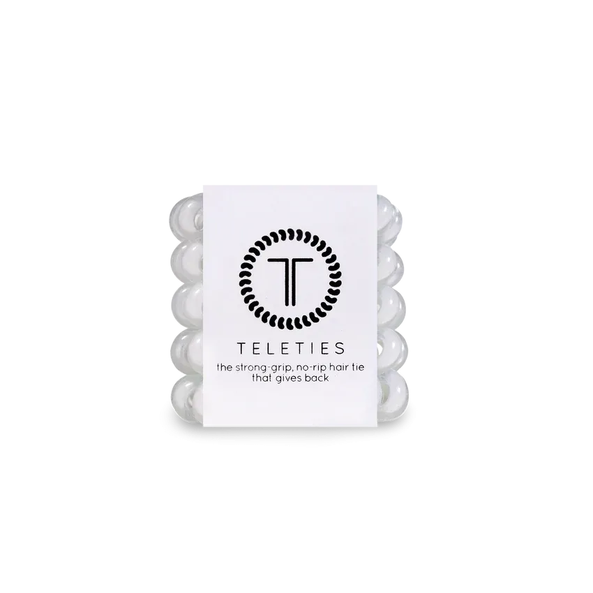 Teleties Hair Tie - Tiny Band Pack of 5 - Coconut White