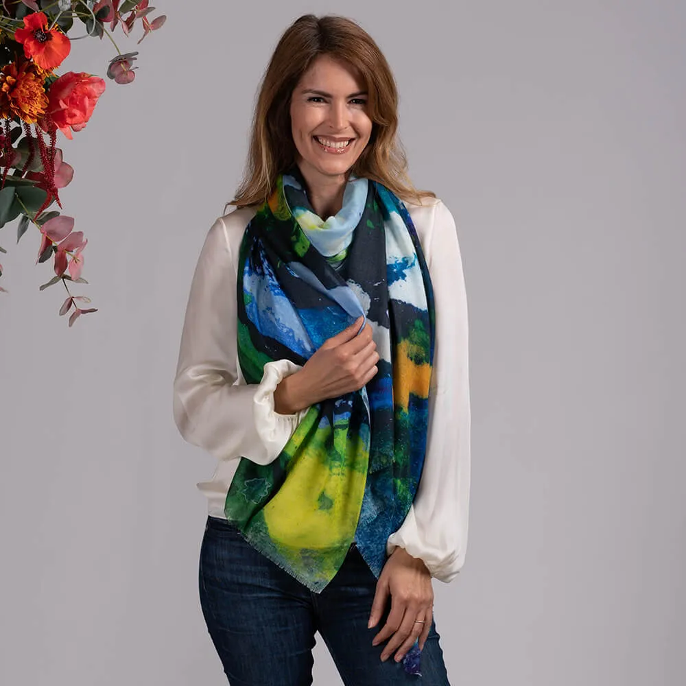 The Abstract Trilogy - Sunburst Cashmere and Silk Wrap