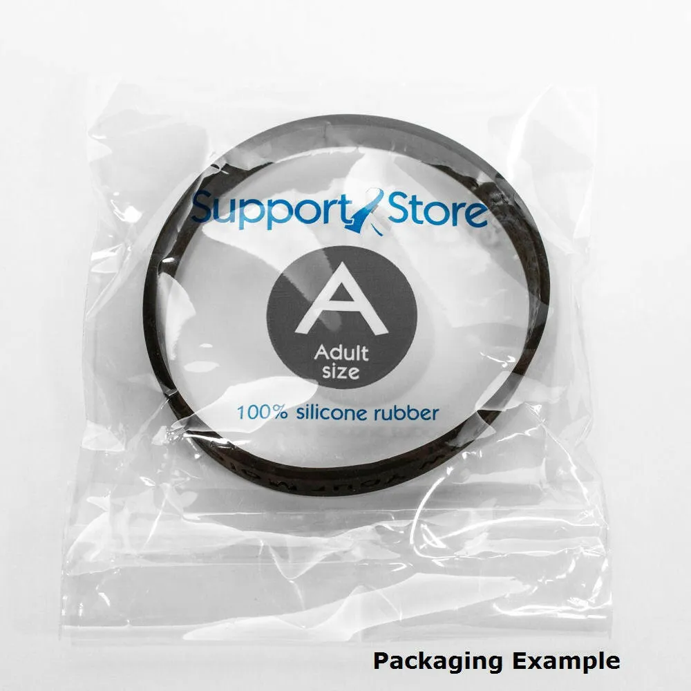 Thin White Line - Adult 8" Support Health Care Workers Black Wristband Black
