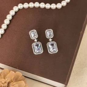 Timeless Rhodium Beauty CZ Earrings- SIA424519