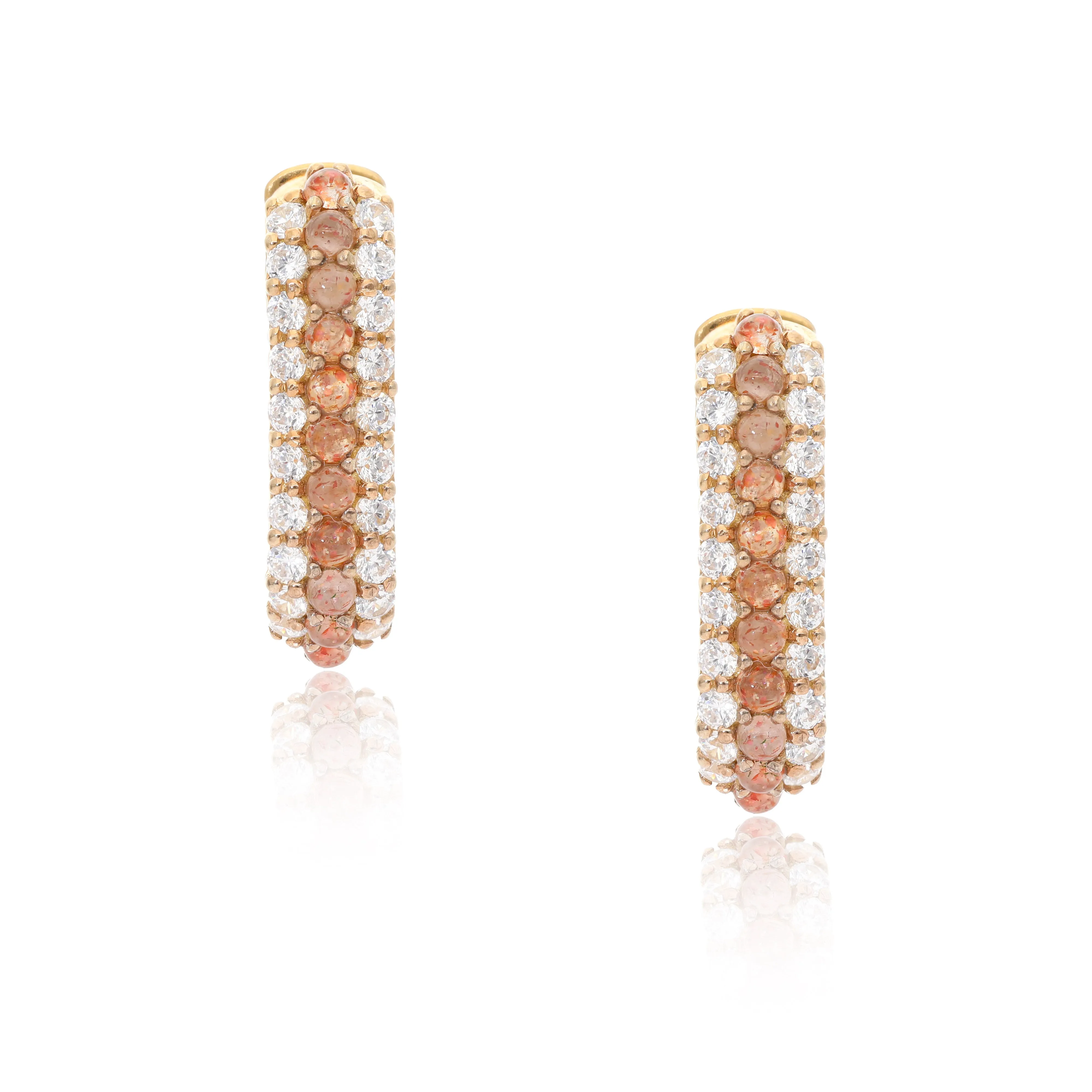 Timeless Sparkle U-Shaped Sunstone Vermeil Hoops