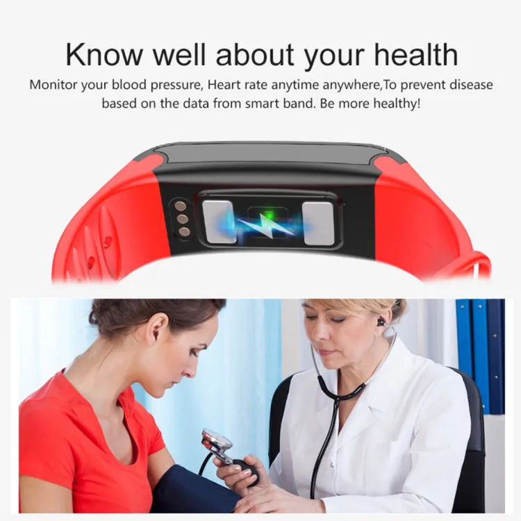 TLW T6 Fitness Tracker 0.96 inch OLED Display Wristband Smart Bracelet, Support Sports Mode / ECG / Heart Rate Monitor / Blood Pressure / Sleep Monitor (Blue)