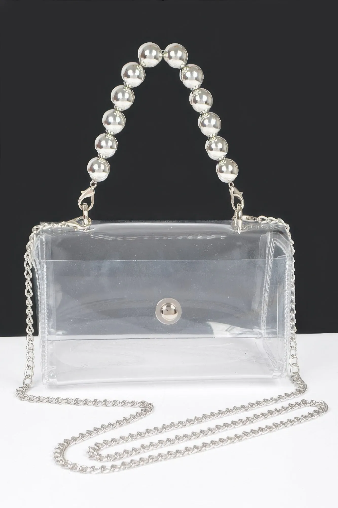 Transparent Ccb Handle Flap Clutch