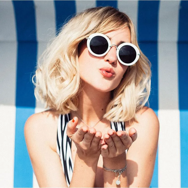 Trendy Womens Fashion Oversize Round Sunglasses 9345