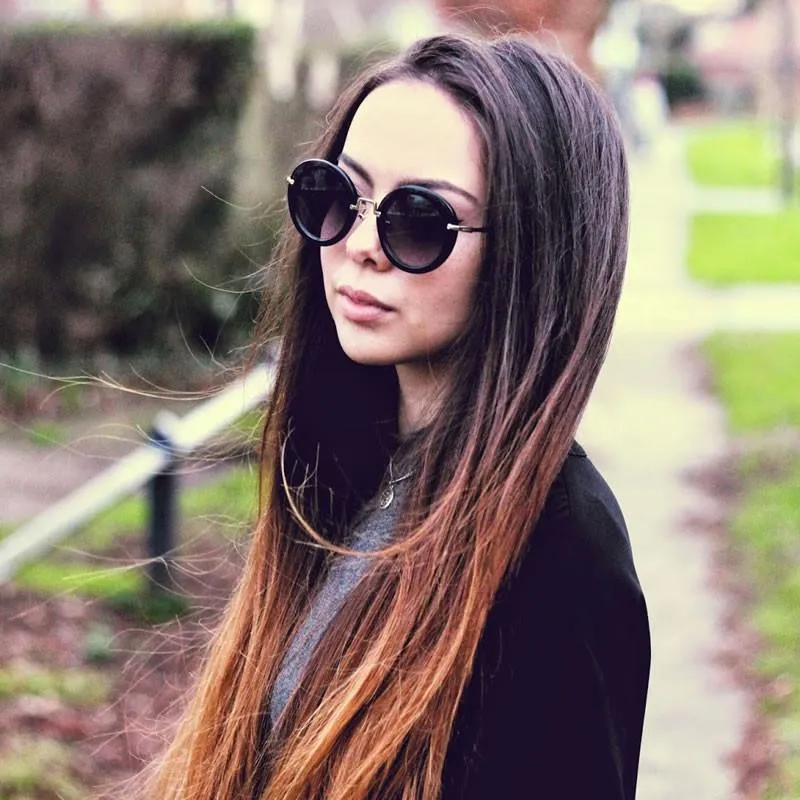 Trendy Womens Fashion Oversize Round Sunglasses 9345