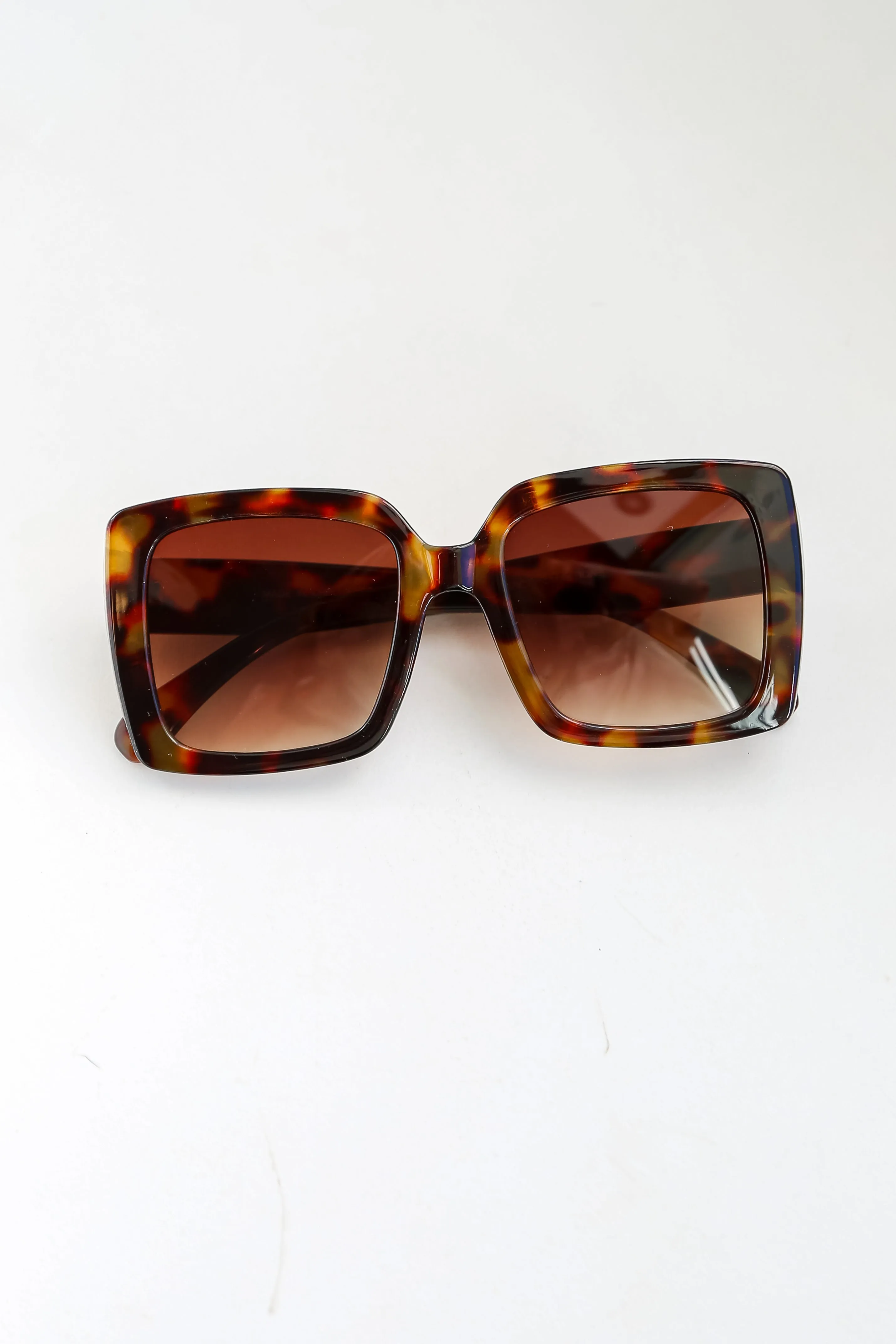 Turn Up The Sunshine Tortoise Oversized Square Sunglasses